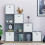 Vida Designs (Grey, White) Durham 10 Cube Staircase Shelf Drawer + 5 Baskets 6