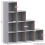 Vida Designs (Grey, White) Durham 10 Cube Staircase Shelf Drawer + 5 Baskets 4