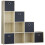 Vida Designs (Oak, Black) Durham 10 Cube Staircase Shelf Drawer + 5 Baskets 1