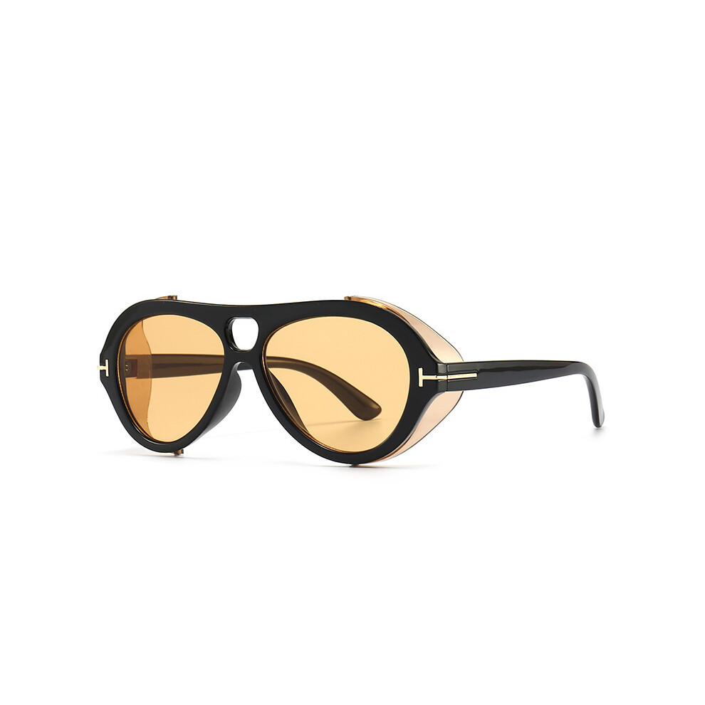 Aihontai (C7, As Shows) Cool Navigator Style Sunglasses Men Women 2024 Punk Side Shield Brand Design Round Sun Glasses Uv400 Not,Specified