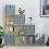Vida Designs (Oak, Grey) Durham 10 Cube Staircase Shelf Drawer + 5 Baskets 6