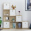 Vida Designs (Oak, White) Durham 10 Cube Staircase Shelf Drawer + 5 Baskets 6