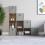 Vida Designs (Dark Wood, Grey) Durham 10 Cube Staircase Shelf Drawer + 5 Baskets 6