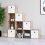Vida Designs (Dark Wood, White) Durham 10 Cube Staircase Shelf Drawer + 5 Baskets 8