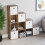 Vida Designs (Dark Wood, White) Durham 10 Cube Staircase Shelf Drawer + 5 Baskets 7