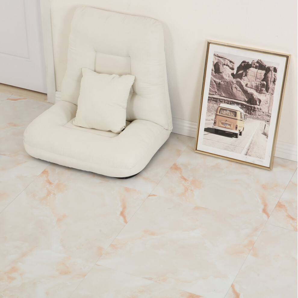 (Gloss White Rose) 36x Self Adhesive PVC Kitchen Bathroom Floor Tiles