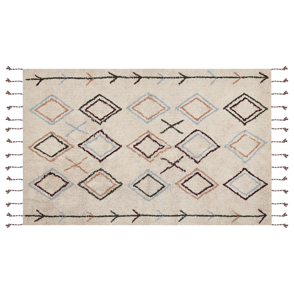 Rug CORUM Beige 140 x 200 cm Cotton
