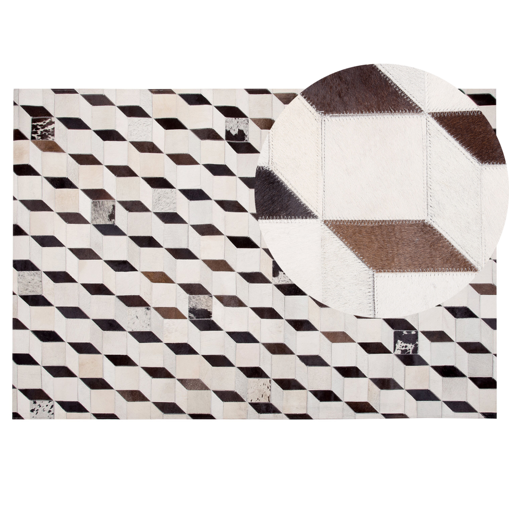 Rug ALPKOY 140 x 200 cm Leather White