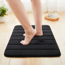 (40 X 60 cm, Black) Thick Non Slip Memory Foam Bath Mat Soft Washroom Door Mats