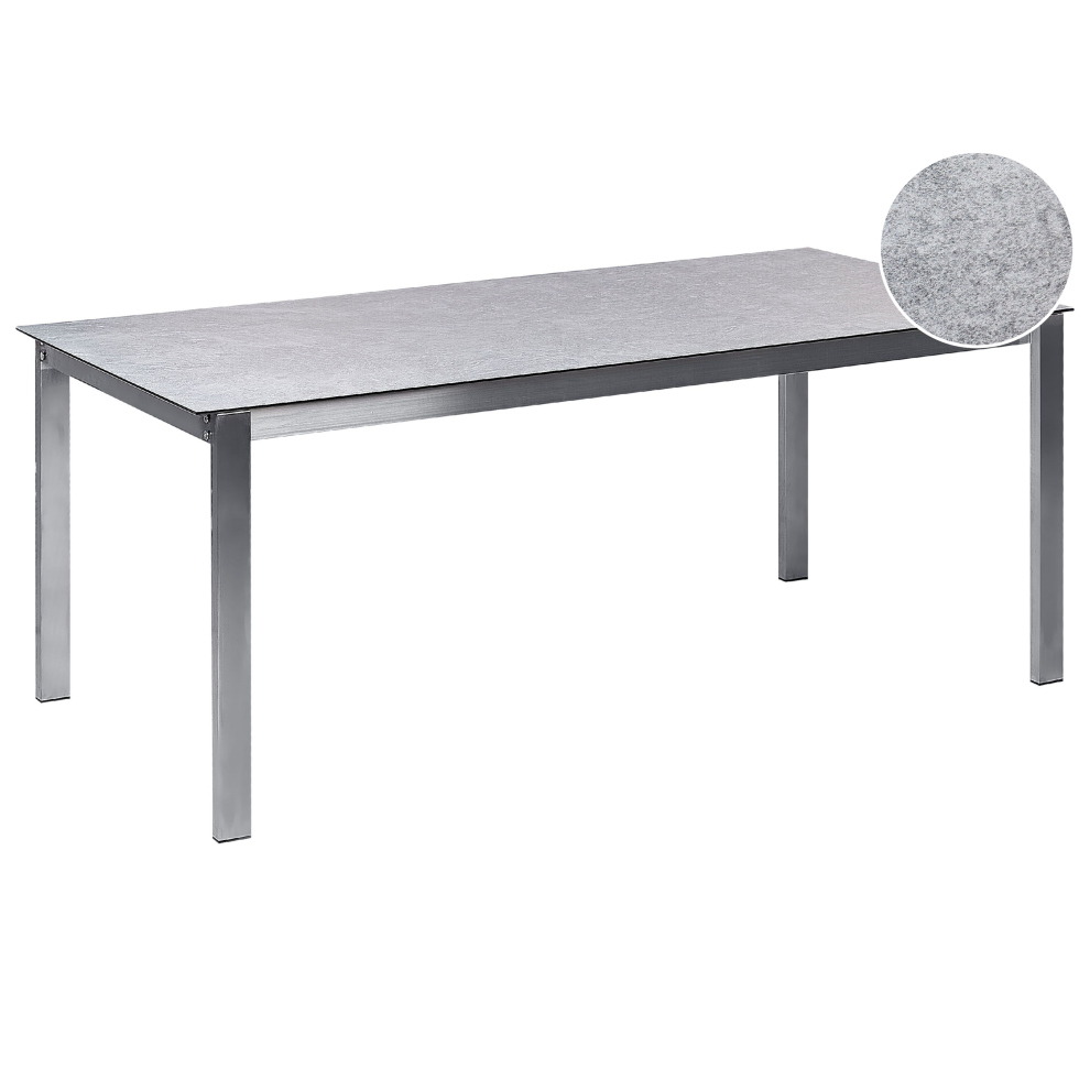 Garden Dining Table COSOLETO 180 cm 90 cm Glass Grey