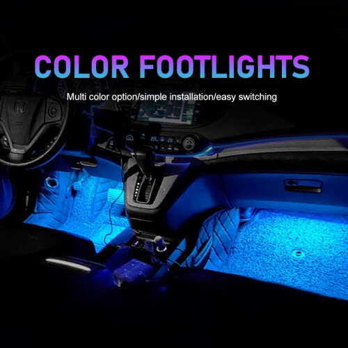 (White 18LED USB) Car Neon Light Foot Light LED Interior Decoration Backlight Cigarette 2