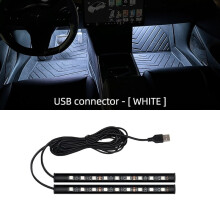 (White 18LED USB) Car Neon Light Foot Light LED Interior Decoration Backlight Cigarette