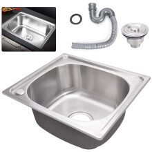 Stainless Steel Single Bowl Square Kitchen Laundry Washing Sink
