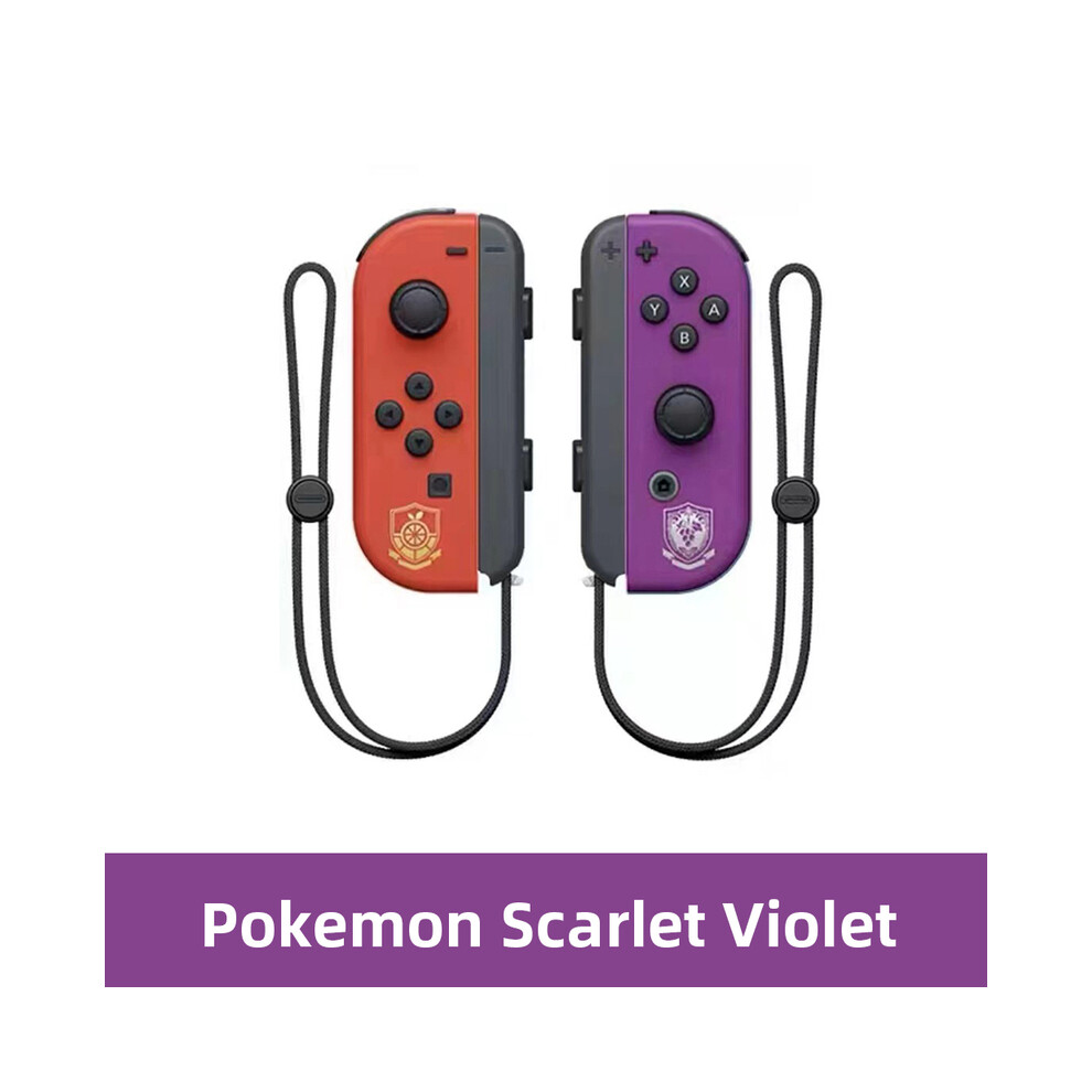 (Scarlet Violet) Switch Joy Pad Joy Con Joy Cons  Joycons Wireless controller Joystick Bluetooth Gamepad with Straps for Nintendo Switch OLED