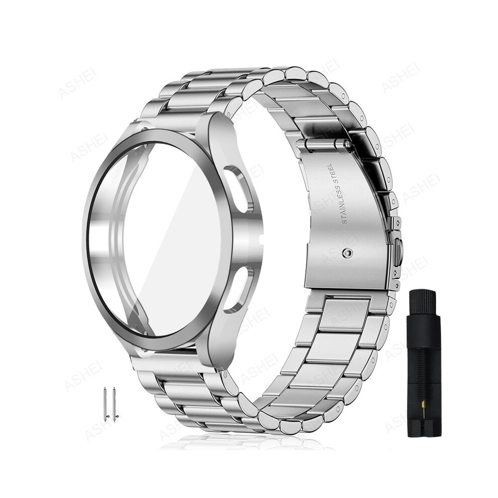 (watch 4 classic 42mm, silver set tool) 20mm 22mm For Samsung Galaxy Watch 4 5 44mm 40mm Band + Case For Galaxy Watch 4 Classic 46mm 42mm 5 Pro 45mm S-image-OPC-PDZRP7Q-NEW