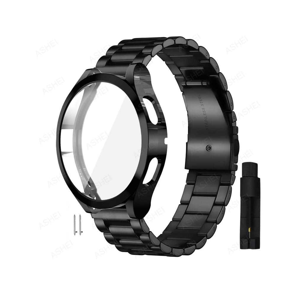 (watch 4 classic 46mm, black set tool) 20mm 22mm For Samsung Galaxy Watch 4 5 44mm 40mm Band + Case For Galaxy Watch 4 Classic 46mm 42mm 5 Pro 45mm St