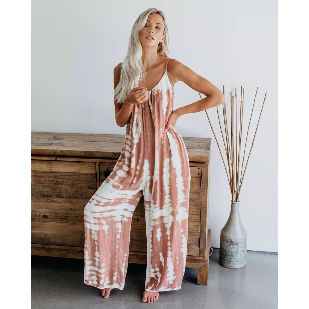 (Pink, S = 6) Womens Cami Romper Baggy Harem Playsuit Ladies Summer Jumpsuit Dress Plus Size-image-OPC-PDZSBJK-NEW