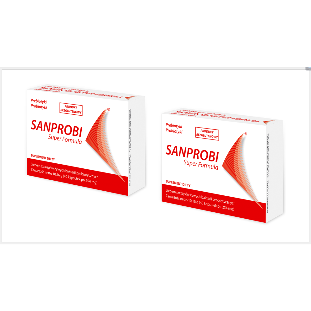 2 x SANPROBI SUPER FORMULA PROBIOTICS & PREBIOTICS 40 CAPSULES