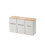 (White) Tea Coffee Sugar Storage Jars With Bamboo Lid 1