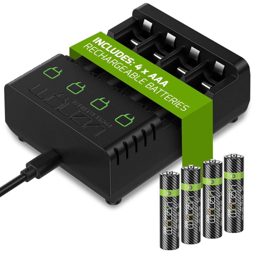 Venom Rechargeable Battery Charging Dock Plus 4 X Aaa 800Mah Batteries 5031300096269