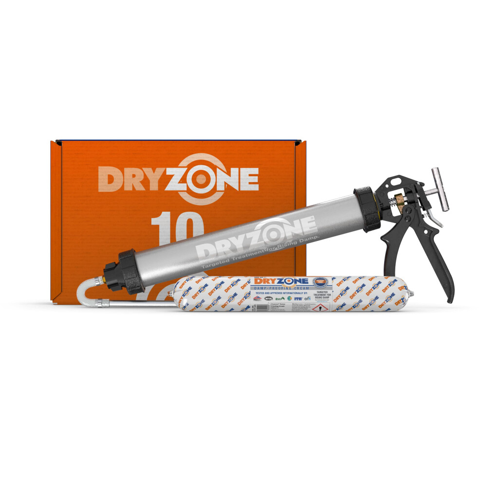 Dryzone 600ml Damp Proofing Cream x 10 + Dryzone DPC Application Gun