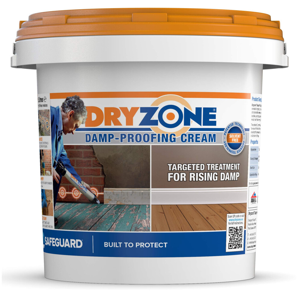 Dryzone Damp Proofing Cream (Dpc) - 5L - High-Strength Injection Cream For Rising Damp Treatment. Bba & Wta Approved 5060132760161