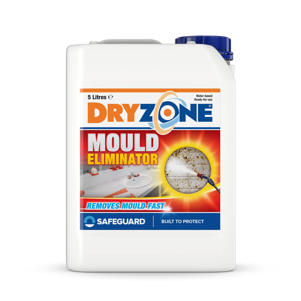 Dryzone Mould Remover - 5L - Fast-Acting, No-Scrub Formula, Highly Effective Mould & Mildew Remover on Walls, Bathroom and Ceilings