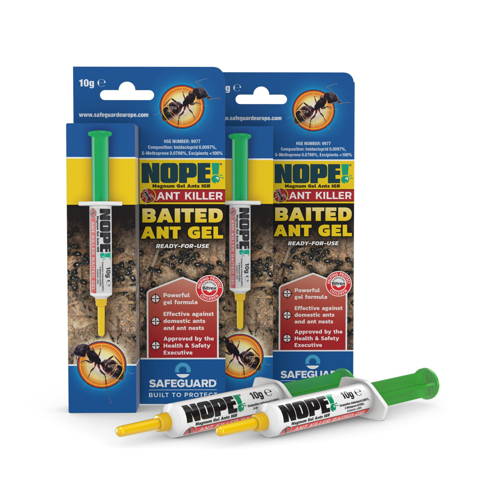 NOPE Ant Killer Syringe (2x10g) Baited Ant Gel Indoor & Outdoor Total Nest/s Eradication. Zero mess & refillable.