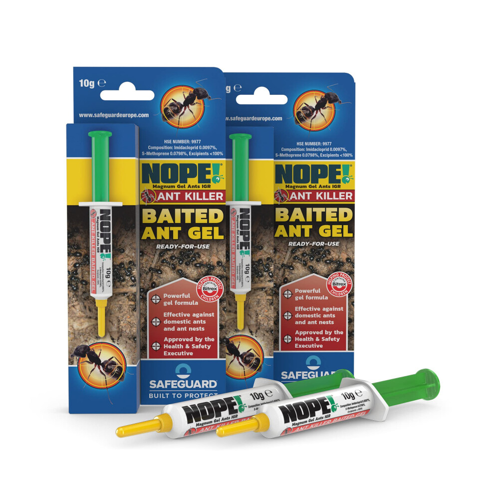Nope! Nope Ant Killer Syringe (2X10g) Baited Ant Gel Indoor & Outdoor Total Nest/S Eradication. Zero Mess & Refillable.