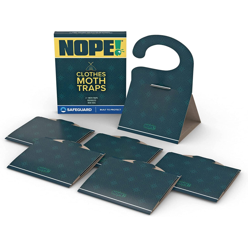 NOPE Clothes Moth Traps - 6 Pack - Fragrance-free Sticky Clothing Moth Traps - Child-Safe & Pet-Safe