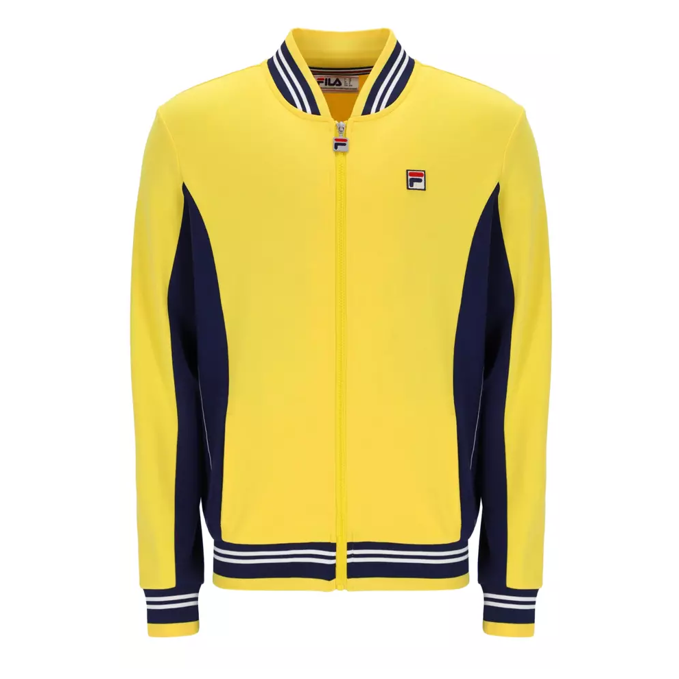 (HIGH VISIBILITY/NAVY/WHITE, MEDIUM) Fila Settanta Retro Baseball Track Top Jacket