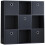 Vida Designs (Black, Black) Durham 3x3 Cube Shelf Drawer Bookcase + 5 Baskets 1