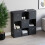 Vida Designs (Black, Black) Durham 3x3 Cube Shelf Drawer Bookcase + 5 Baskets 6