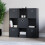 Vida Designs (Black, Black) Durham 3x3 Cube Shelf Drawer Bookcase + 5 Baskets 7