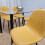 Glass Table with 4 Mustard Chairs Dining Room Dining Table set for 4 8