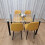 Glass Table with 4 Mustard Chairs Dining Room Dining Table set for 4 4