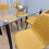 Glass Table with 4 Mustard Chairs Dining Room Dining Table set for 4 9