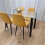 Glass Table with 4 Mustard Chairs Dining Room Dining Table set for 4 5