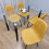 Glass Table with 4 Mustard Chairs Dining Room Dining Table set for 4 10