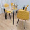 Glass Table with 4 Mustard Chairs Dining Room Dining Table set for 4 7