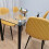 GlassTable with 4 Mustard Chairs Dining Room Dining Table set for 4 6