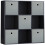 Vida Designs (Black, Grey) Durham 3x3 Cube Shelf Drawer Bookcase + 5 Baskets 1