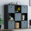 Vida Designs (Black, Grey) Durham 3x3 Cube Shelf Drawer Bookcase + 5 Baskets 3