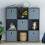 Vida Designs (Black, Grey) Durham 3x3 Cube Shelf Drawer Bookcase + 5 Baskets 6