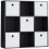 Vida Designs (Black, White) Durham 3x3 Cube Shelf Drawer Bookcase + 5 Baskets 1