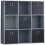 Vida Designs (Grey, Black) Durham 3x3 Cube Shelf Drawer Bookcase + 5 Baskets 1