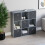 Vida Designs (Grey, Black) Durham 3x3 Cube Shelf Drawer Bookcase + 5 Baskets 6