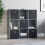 Vida Designs (Grey, Black) Durham 3x3 Cube Shelf Drawer Bookcase + 5 Baskets 3