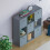 Vida Designs (Grey, Grey) Durham 3x3 Cube Shelf Drawer Bookcase + 5 Baskets 9