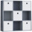 Vida Designs (Grey, White) Durham 3x3 Cube Shelf Drawer Bookcase + 5 Baskets 1